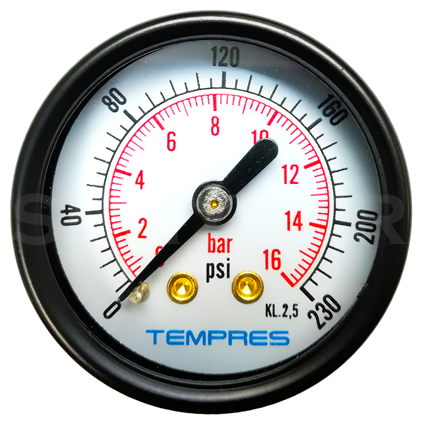Manómetro TEMPRES Standard Ø (DN) 1,5" Conexión 1/8" NPT M, Posterior en Bronce
