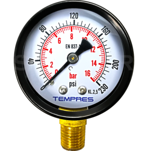 Manómetro TEMPRES Standard Ø (DN) 2.0" Conexión 1/4"- 1/8" NPT M, Inferior en Bronce