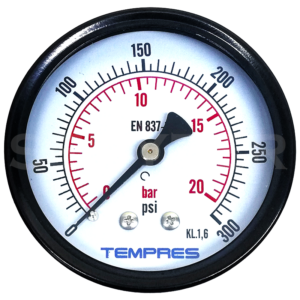 Manómetro TEMPRES Standard Ø (DN) 2,5" Conexión 1/4" NPT M, Posterior en Bronce
