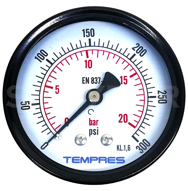 Manómetro TEMPRES Standard Ø (DN) 2,5" Conexión 1/4" NPT M, Posterior en Bronce