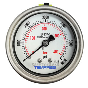 Manómetro TEMPRES Full Inox Diámetro 2,5" Conexión Posterior
