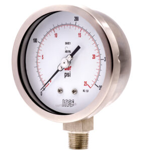 Manómetro ITEC Full Inox DN 4.0" Conexión 1/2" NPT M, Inferior en SS316