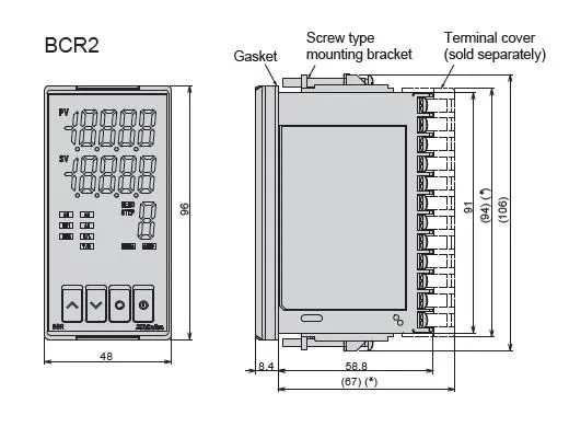 Controlador de Temperatura Shinko 48x96 BCR2R00-00 (Multi-entrada / Control Relé / 100-240 VCA) - Imagen 3